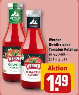 REWE Werder Gewürz oder Tomaten Ketchup Angebot