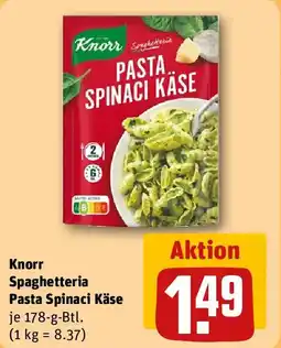 REWE Knorr Spaghetteria Pasta Spinaci Käse Angebot