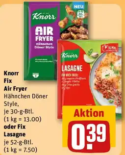 REWE Knorr Fix Air Fryer oder Fix Lasagne Angebot