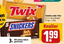 REWE Snickers oder Twix Angebot