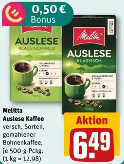REWE Melitta Auslese Kaffee Angebot