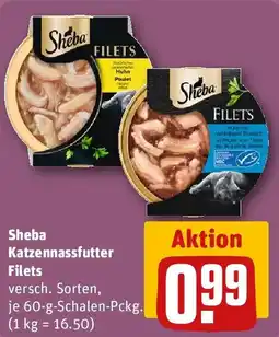 REWE Sheba Katzennassfutter Filets Angebot