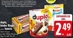 Edeka duplo, kinder Riegel oder hanuta Angebot