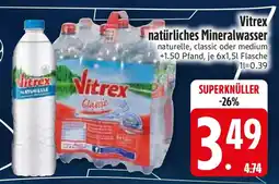 Edeka Vitrex natürliches Mineralwasser Angebot