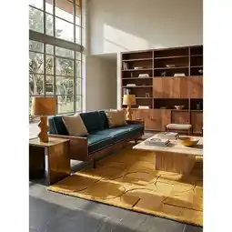 Netto Marken-Discount Wollteppich geometrisch Senfgelb 120 x 170 cm - DEBEN Kadima Design Angebot