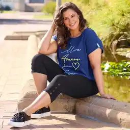 NKD Damen-Capri-Leggings mit Knöpfen, große Größen Angebot