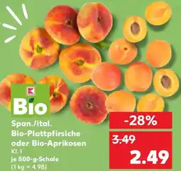Kaufland Span./ital. Bio-Plattpfirsiche oder Bio-Aprikosen Angebot