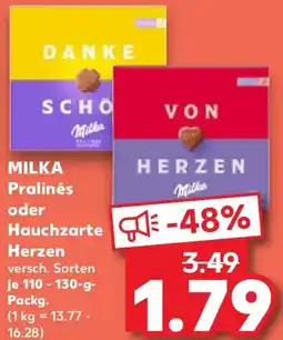 Kaufland MILKA Pralinés oder Hauchzarte Herzen Angebot