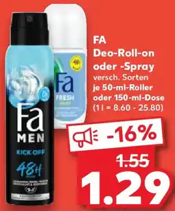 Kaufland FA Deo-Roll-on oder Spray Angebot