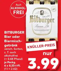 Kaufland BITBURGER Bier oder Biermischgetränk Angebot