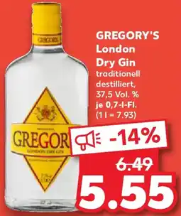 Kaufland GREGORY'S London Dry Gin Angebot