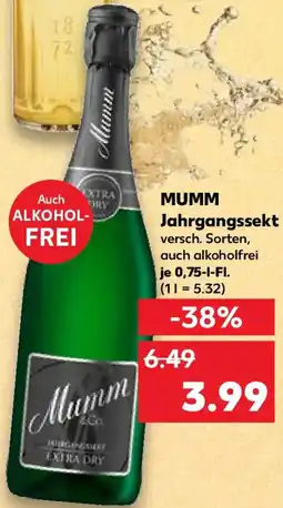 Kaufland MUMM Jahrgangssekt Angebot