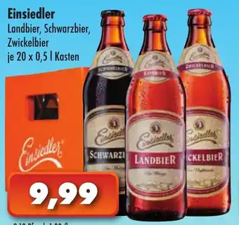 Lösch Depot Einsiedler Landbier, Schwarzbier oder Zwickelbier 20x0,5L Angebot