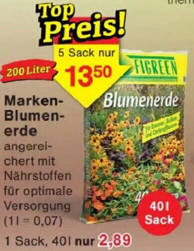 Marken Blumenerde 40 l Angebot bei Jawoll
