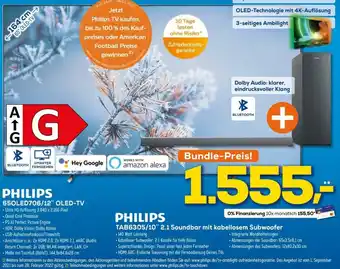 Euronics XXL Philips 65OLED706/12" OLED TV oder Philips TAB6305/10" 2.1 Soundbar mit kabellosem Subwoofer Angebot