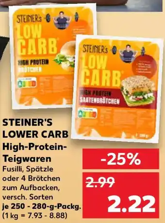 Kaufland STEINER'S LOWER CARB High-Protein Teigwaren Angebot
