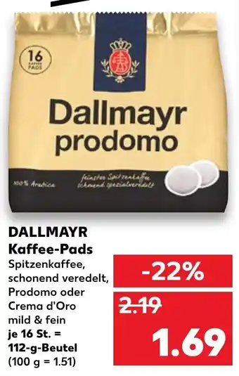 Kaufland Dallmayr Kaffee-Pads je 16 St. = 112-g-Beutel Angebot