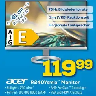 Euronics XXL Acer R240Ysmix Monitor Angebot