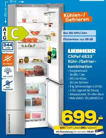 Euronics XXL Liebherr CNPef 4833 Kühl/Gefrierkombination Angebot