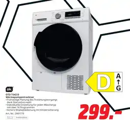 MediaMarkt Ok. otd 7342 d wärmepumpentrockner Angebot