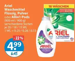 V Markt Ariel waschmittel flüssig oder pulver oder allin1 pods Angebot