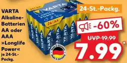 Kaufland VARTA Alkaline Batterien AA oder AAA Angebot