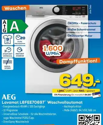 Euronics XXL AEG Lavamat L8FEE70697 Waschvollautomat Angebot