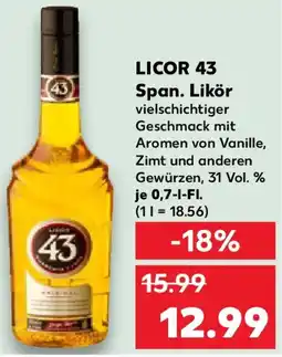 Kaufland LICOR 43 Span. Likör Angebot