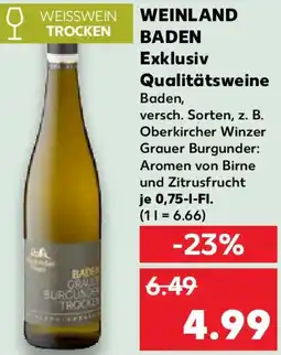 Kaufland WEINLAND BADEN Exklusiv Qualitätsweine Angebot