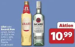 Combi Lillet oder Bacardi Rum Angebot