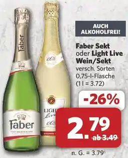 Combi Faber Sekt oder Light Live Wein/Sekt Angebot