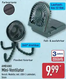 Aldi Nord AMBIANO Mini-Ventilator Angebot