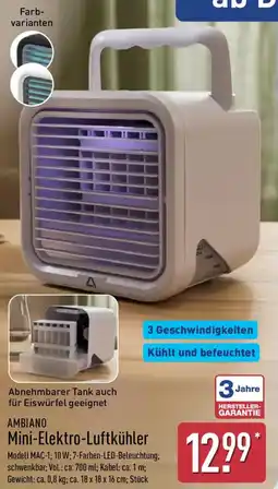 Aldi Nord AMBIANO Mini-Elektro-Luftkühler Angebot
