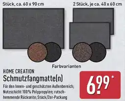 Aldi Nord HOME CREATION Schmutzfangmatte(n) Angebot