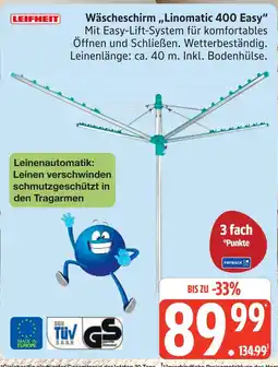 Marktkauf Leifheit wäscheschirm linomatic 400 easy Angebot