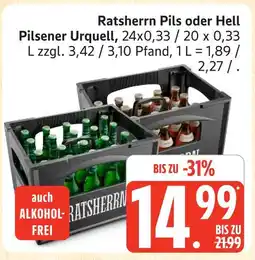 Marktkauf Ratsherrn pils, hell oder pilsener urquell Angebot