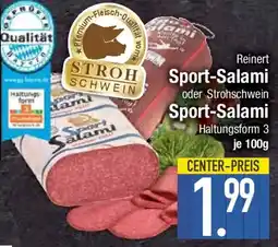 E-Center STROH SCHWEIN Sport-Salami oder Strohschwein Sport-Salami Angebot