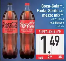 E-Center Coca-Cola, Fanta, Sprite oder mezzo mix Angebot