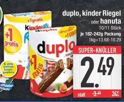 E-Center duplo, kinder Riegel oder hanuta Angebot