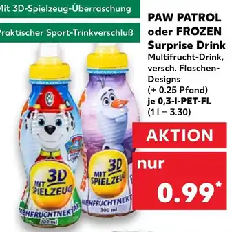 Kaufland Paw Patrol oder Frozen Surprise Drink je 0.3-l-PET-Fl. Angebot