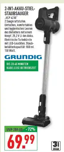 Marktkauf Grundig 2-in1-akku-stiel-staubsauger vc 4230 Angebot