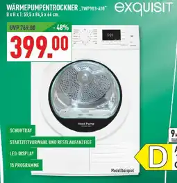 Marktkauf Exquisit wärmepummentrockner twp703-4160 Angebot