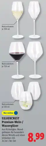 Lidl SILVERCREST Premium-Wein-/ Wassergläser Angebot