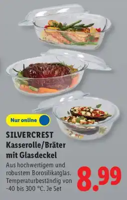 Lidl SILVERCREST Kasserolle/Bräter mit Glasdeckel Angebot