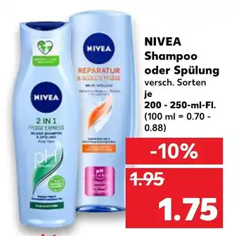 Kaufland Nivea Shampoo oder Spülung je 200-250-ml-Fl. Angebot