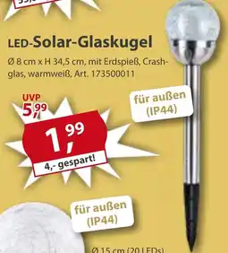 Sonderpreis Baumarkt LED-Solar-Glaskugel Angebot