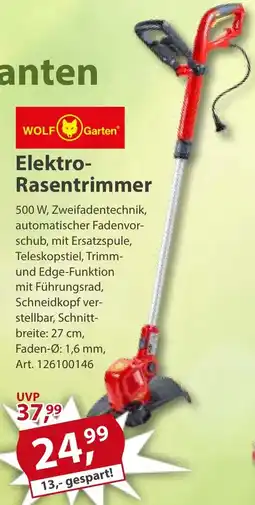 Sonderpreis Baumarkt WOLF Garten Elektro- Rasentrimmer Angebot