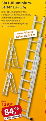 Sonderpreis Baumarkt 3in1-Aluminium- Leiter 3x6-stufig Angebot