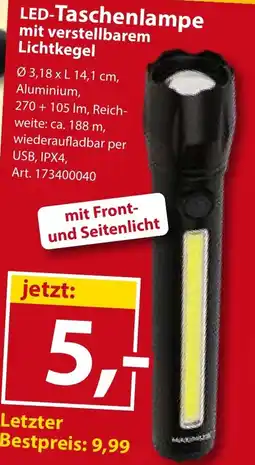 Sonderpreis Baumarkt LED-Taschenlampe mit verstellbarem Lichtkegel Angebot