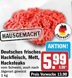 HIT Deutsches frisches Hackfleisch, Mett, Hacksteaks Angebot